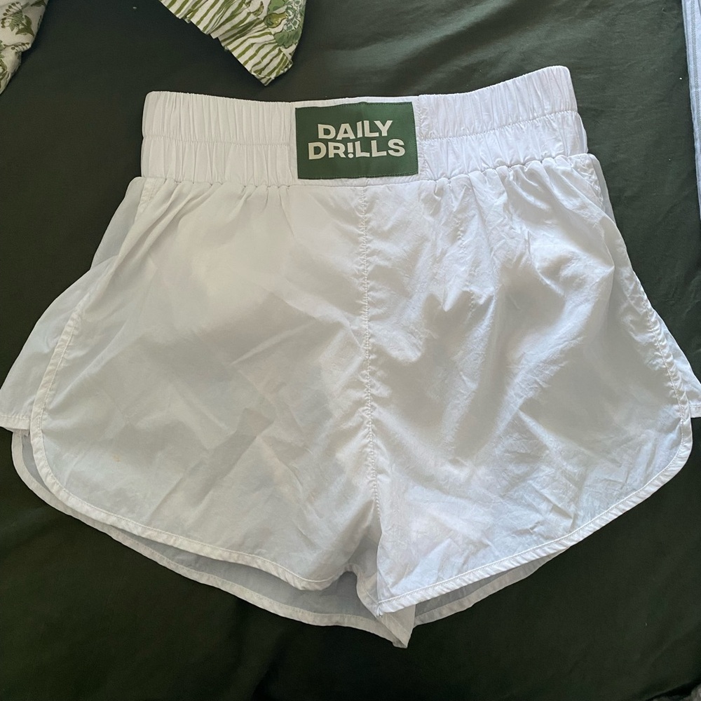 Daily Drills Women's Athletic Lined White Shorts